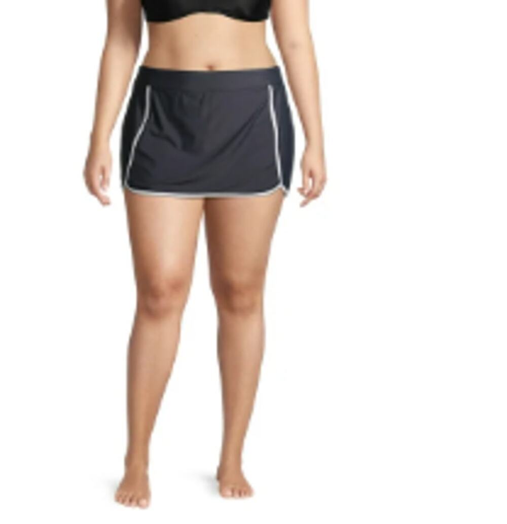 Free Tech Women's Swim Skort Swimwear Size XL 16-18 NWT Dark Gray and White